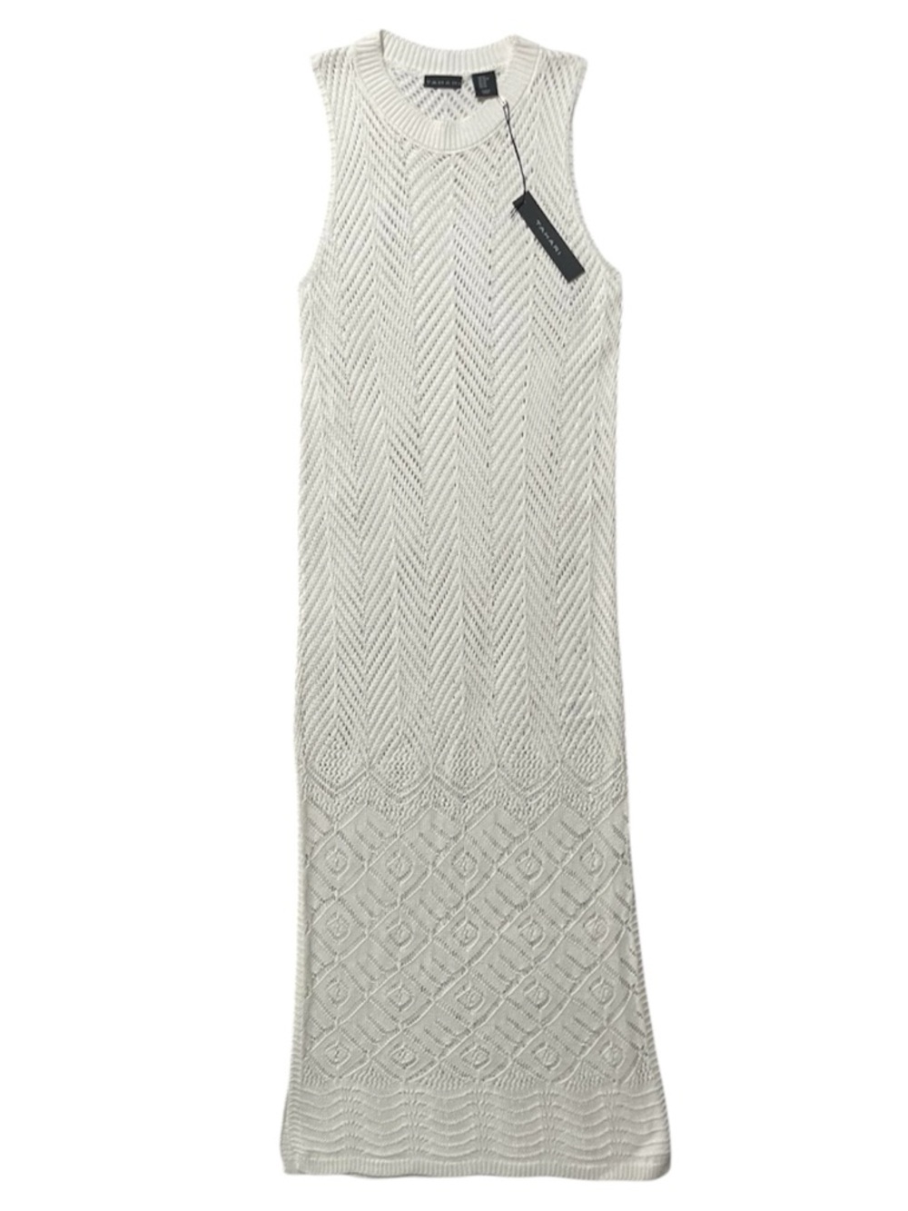 TAHARI White Open Weave Knit Maxi Swim Cover Up XS - Picture 2 of 7